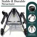 3 Wheel Walkers for Seniors, Lightweight Rollator Walkers Foldable for Elderly with Cane Hold and Cup Hold, Height Adjustable Aluminum Three Wheel Rolling Walker Mobility Aid, Black