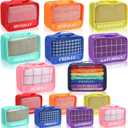 Days of Week Packing Cubes Weekly Organizer Travel Storage Bag School Clothes for Kids Summer Camp Family(9x7x3inch,Rainbow,15)