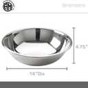 2 x American Metalcraft 16" Stainless Steel Mixing Bowl - 13-Quart Durable Metal Bowls for Mixing, Large Stainless Steel Bowl
