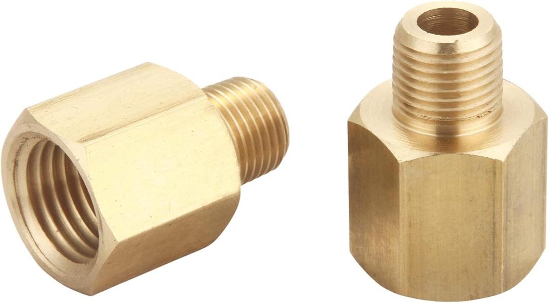 1/4 Inch Female to 1/8 Inch Male, Reducing Adaptor Brass Pipe Fitting, NPT Adaptor, Thread 0.375" OD  0.5" ID, Pack of 2