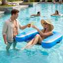 Inflatable Floating Pool Chair, Heavy Duty Pool Float Chair for Adults, Floating Chairs for Lake, Pool Lake Water Floats for Adults, 1 Pack-Dark Blue