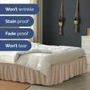 Wrap Around Dust Ruffle Bed Skirt - Cream - for Queen Size Beds with 15 in. Drop Easy Fit Elastic Strap - Pleated Bedskirt with Brushed Fabric - Wrinkle Free, Machine Wash - by CGK Linens