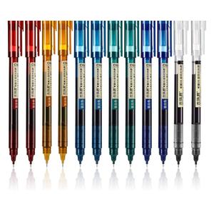 Frienda 12 Pieces Rolling Ball Pens 0.5 mm Japanese Quick Drying Fine Point Pens Liquid Ink Smooth Writing for Office Student Back to School Supplies(Chic Colors)