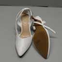 mysoft Women's Pumps Shoes Pointed Toe Kitten Low Heels Stiletto Ankle Strap Closed Toe Wedding Party Dress Sandals Size 7