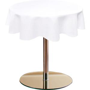Hiasan Round Tablecloth 45 Inch Linen - Wrinkle and Stain Resistant Washable Polyester Fabric Table Cloth for Dining Room Kitchen Party, White