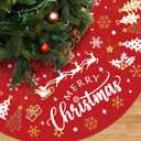Capoda Christmas Tree Skirt - 48 Inch Short Plush Xmas Tree Mat for Winter Holiday Room Merry Christmas Decorations Supplies (Red)