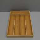 Silverware Organizer Kitchen Drawer Organizer Utensil Organizer Bamboo Silverware Holder Cutlery Organizer in Drawer Flatware Organizer Tray (5 slots, Natural