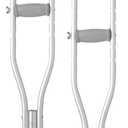Medline Aluminum Crutches for Kids, Adults & Seniors, Walking Aid, 300 LB Weight Capacity ,1 Pair,(Medium Fitting 5'2" - 5'10")