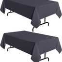 sancua 2 Pack Dark Grey Tablecloth 60 x 102 Inch, Rectangle 6 Feet Table Cloth - Stain and Wrinkle Resistant Washable Polyester Table Cover for Dining Tables, Buffet Parties and Camping