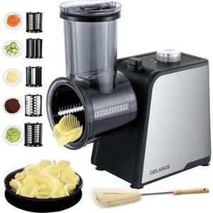 5 In 1 Electric vegetable slicer300W Electric Cheese Grater Salad Shooter, One-Touch Easy Control, Electric Grater for Vegetables, Cheeses and NutsFor Home Kitchen