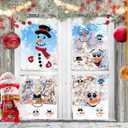 2 x 45pcs Snowman Face Stickers for Crafts Cute Christmas Ornaments Vinyl Snow Man Face Decals Xmas Winter Holiday Stickers for Window Glass Cups Balls Jars Wall Party Supplies Home Decoration(face45)