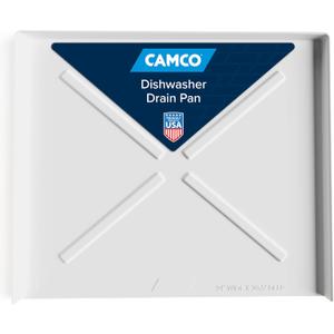 Camco Dishwasher Drain Pan - Measures 24 x 20-1/2 OD - Protects Floors, Cabinets, Walls & Features Front Opening for Easy Leak Detection - Crafted of Heavy-Duty Polymer - 24 x 20-1/2 (20600) (White)
