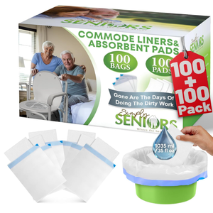 Commode Absorbent Pads for Bedside Commode Liners  100 Pads for Portable Toilet Bags No More Days Doing The Dirty Work  For Bedside Toilet Liners, Potty Bags for Portable Toilet, Potty Chair Liners
