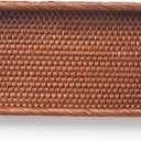 Rattan Bathroom Vanity Trays Toilet Tank Baskets Long Narrow Hand Towel Storage Basket for Storage, Decorative (Honey Brown 16.3 x 6.1 x 2 inch)