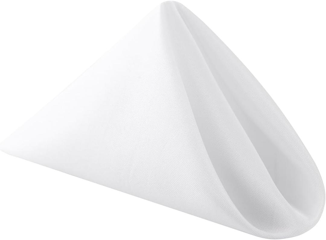 Bailarina Cloth Napkins Set of 40,17x17 inches Dinner Napkins Cloth Washable,Polyester Square Table Cloth Napkin Bulk with Hemmed Edges Ideal for Banquets, Parties and Weddings-White