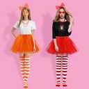 5Pcs/Set Women Tutu Costume Accessories Set 4 Layered Tulle Tutu Skirt Bow Headband Sets for Women Party Supplies