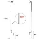 Fence Shock 30 Pack 41 Inches Systems Pig Tail Step-in Fence Post, Portable Stainless Steel Single Rope Poles/Stakes for Electric Fence, Garden, Farm, Flower Beds, Walkways, Fountains - Black
