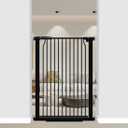 THEYFIRST 40.55" Extra Tall Dog Gate for Doorways Stairs, 57.5-60.2 in Extra Wide Baby Gate Walk Thru, Pressure Mounted Tall Pet Gates No Drill, Large Doggie Gates with Door, Auto Close Indoor, Black