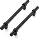 Ravinte 30 Pack 7.38 Inch Cabinet Pulls Matte Black Kitchen Cabinet Hardware Cupboard Handles with Square Base 7.38" Length,5" Hole Center (7-3/8" Length,5" Hole Center)