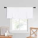 NICETOWN Kitchen Window Curtains - Short Curtains for Small Window Thermal Tie Shade for Decoration Adjustable Valance Balloon Blind for Nursery, 52" x 45", Pure White, 1 PC