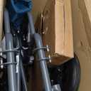 Medline Durable Folding Steel Transport Wheelchair with 12-Inch Wheels, 19-Inch Seat Width, Gray Frame, Microban, Teal Upholstery