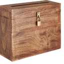 Wedding Card Box with Lock and Card Slit 12"X10"X4.5"- Distressed Finish Gift Card Box Wishing Well Card Box for Weddings, Receptions, Birthdays, Graduations, Baby Showers, Honeymoon Funds (Burnt)