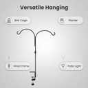 Double Fence Deck Hook for Railing with 3.5 Inch Strengthened Clamp for Hanging Bird Feeders, Plants, Flower Baskets,Windchimes, Lanterns,Holiday Decoration (2)