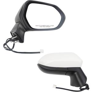 Dasbecan Passenger Side Door Mirror Compatible with Toyota Corolla 2020-2025 Sedan-Power Adjustment Manual Fold Non-Heated-Right Rearview Mirror Assembly Replace TO1321391 3Pins Painted White
