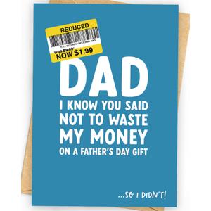 2 x FeliBebe Funny Fathers Day Gift for Dad, Hilarious Fathers Day Card from Daughter or Son, Unique Fathers Day Decoration on His Day