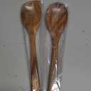 2Pcs Wooden Spoons for Cooking, Natural Premium Teak Wood Spoon & Corner Spoon, Good Grip Large Cooking Spoons Spatula, Heat Resistant Wooden Kitchen Cooking Utensils Set for Nonstick Cookware