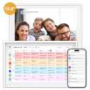 Digital Calendar, 15.6 inch Electronic Picture Frame 1920×1080 FHD Smart Touchscreen electric calendar with Chore Chart & Meal Planner, Wall-Mountable (64GB)