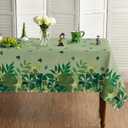 Horaldaily St. Patrick's Day Tablecloth 60 x 104 Inch Rectangular Leaves | Fern Green Shamrock Floral Oil Painting Style Seasonal Washable Table Cover for Party Picnic Dinner Decor