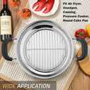 P&P CHEF Round Cooking Rack, 3 Pcs Stainless Steel Baking Cooling Steaming Grilling Rack, Fits Air Fryer/Stockpot/Pressure Cooker/Round Cake Pan, Oven & Dishwasher Safe (7.5 Inch)