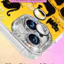 3 x Toycamp for iPhone 14 Plus Case - Aesthetic Cute Paint Black Cats 14 Plus Phone Case with Diamond Bling Lens Protector Laser Glitter Holographic Y2K i Phone 14 Plus Cover for Women Girls