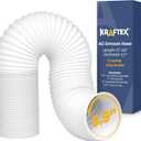 Air Conditioner Hose. Portable Exhaust Vent with 5.9" Diameter, Anti-Clockwise Thread & Length up to 80". Compatible with LG, Delonghi and Many More Portable Air Conditioners (White)