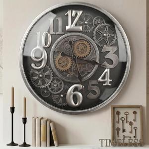 Moving Gear Wall Clock, 26 Inch Large Industrial Steampunk 3D Wall Decor