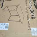 JOYMOOP White Folding Desk - 31.5", No Assembly Small Foldable Desk for Home, Office, Wooden Top Folding Computer Desk for Working, Writing, Studying, 31.5" Width