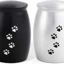 2.67 Inches Small Urns for Dog or Cat Ashes Set of 2,Mini Memorial Cremation Keepsake Urns for Pets Ashes with Paw Print