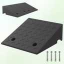 6.7" Rise Plastic Rubber Ramp, Door Threshold Ramp for Wheelchairs/Scooters