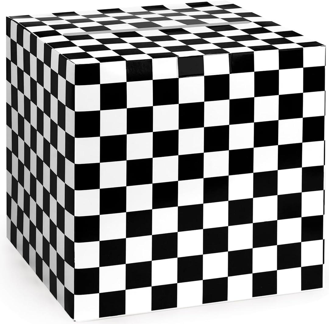 4 x Hxezoc Racing Card Box Sports Party Favors Post Box Cardboard Receiving Money Holder for Racing Theme Wedding Reception, Baby Showers, Anniversary, Birthday Party, Table Centerpiece Decorations