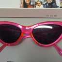 livho Retro Vintage Narrow Cat Eye Sunglasses for Women Clout Goggles Plastic Frame (Barbie Powder)