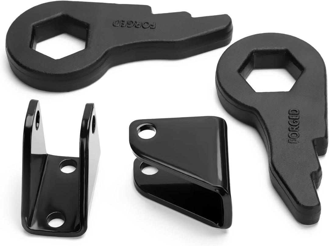 Dynofit 1-3 Inch Leveling Lift Kit, Torsion Bars Key with Shock Extender Brackets for 2001-2010 Silverado Sierra 1500HD 2500 2500HD 3500 3500HD 2WD 4WD 8 Lug, Forged Front Suspension Level Kit, 4Piece