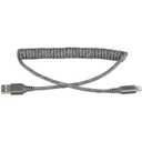 Ventev Helix 14 in Expandable iPhone Cable | Fast Charging USB-A to Lightning Cable | Coiled MFi Certified iPhone Charger Cord | No Tangle Cord, Conveniently Crafted for The Car iPhone, Gray (3ft)
