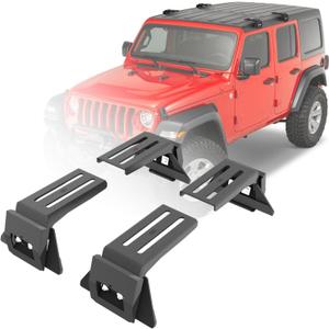 for JK JL JT XJ Roof Racks Cross Bars Mounting Brackets Compatible with 2007-2026 Jeep Wrangler JK JKU JL JLU Gladiator JT & 1984-2001 Jeep Cherokee XJ Hardtop, Roof Rail Crossbar Cargo Carrier