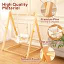 FUNLIO Montessori Wooden Swing Set for Toddlers 6-36 Months, Foldable Indoor Baby Swing Set of Durable Pine, Portable with 4 Sandbags &Extension Straps, Toddler Swing for Indoor/Outdoor
