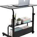 Adjustable Height Mobile Computer Desk for Small Space Rolling Writing with Wheels Corner Home Office Study Portable Bedrooms Work Desk Standing Desk Sizes 31.5X15.7 Inches Black C, Onesize