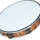 MUSCELL Tambourine for Adults,Hand Held Plastic Tambourines Drum Double Row Metal Jingles Musical Instrument-10"