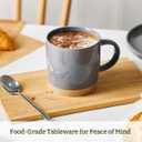 Famiware Coffee Mugs for 4, 13 oz Mug Set, Drinking Cup with Handle for Coffee, Tea, Cocoa, Milk, Milkyway Serise, Dark Gray