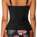 SUUKSESS Women Sexy Twist Push Up Tankini Swimsuit Tummy Control Bathing Suits (XL)