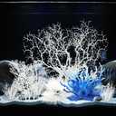BEGONDIS 8 Pack Artificial Coral Ornament, Aquarium Plasitc Water Plants for Fish Tank Decorations